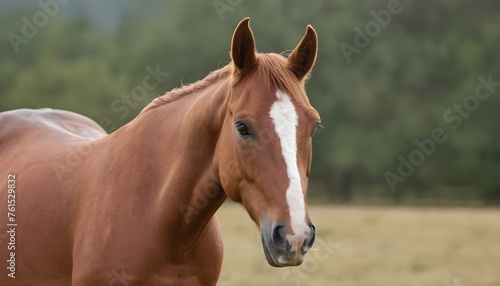 A Horse With Its Ears Perked Listening Intently
