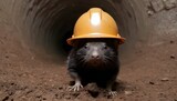 A Mole With A Miners Helmet Exploring Tunnels
