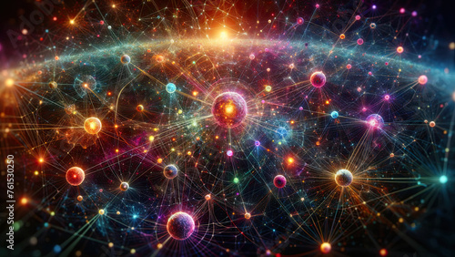 Cosmic Network Connections - Abstract Digital Universe Background for Tech and Science