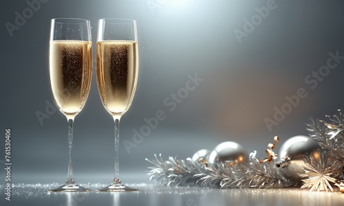 A glass of champagne on a luxury background © prasanth