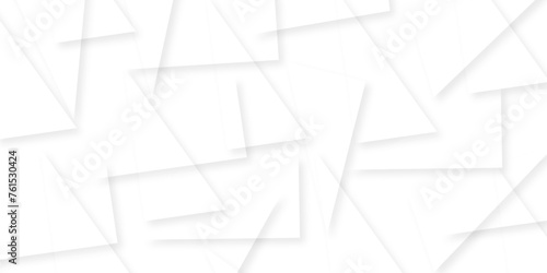  Abstract background with liens and triangles shape on white background. White and grey geometric overlapping rectangle pattern Geometric background soft shadows as patten ..White polygon textured .