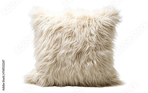 Mongolian Fluff Collection Square Accent Pillow Isolated on Transparent background.
