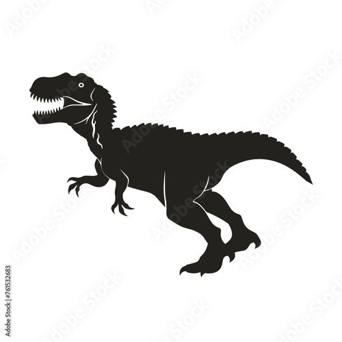 Silhouette of a dinosaur on a white background. Vector illustration