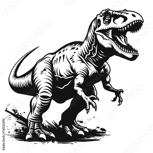Tyrannosaurus rex dinosaur isolated on white background. Vector illustration