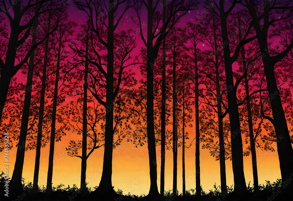 Silhouette Forest Background, Silhouette, Forest, Trees, Woods, Landscape, Nature, Dark, Shadow, Outline, Backdrop, AI Generated Silhouette Forest Background, Silhouette, Forest, Trees, Woods, Landscape, Nature, Dark, Shadow, Outline, Backdrop, AI Generated