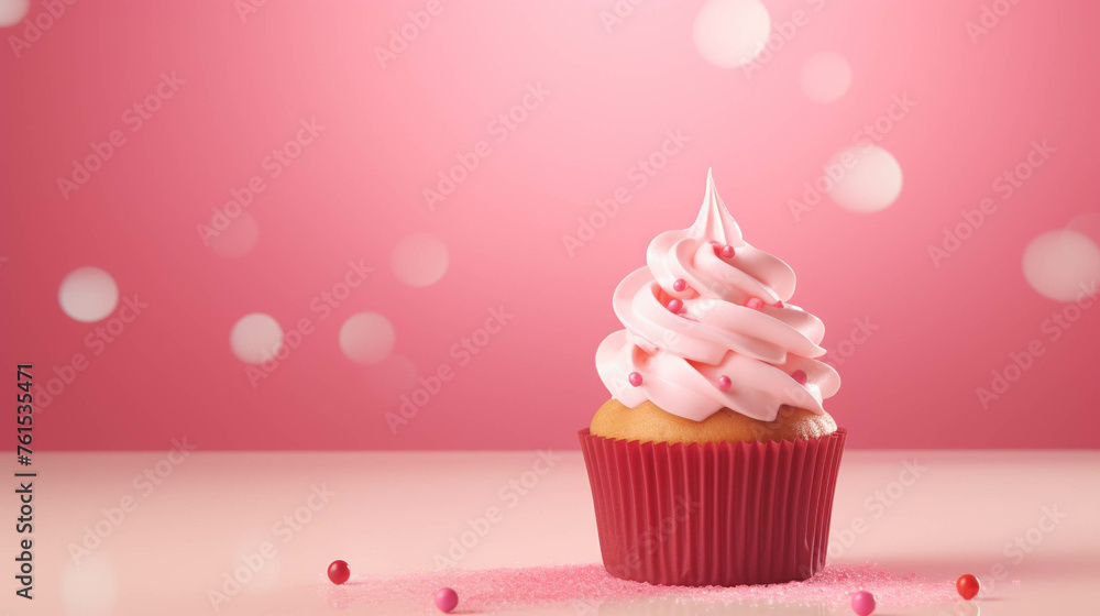 Cupcake 3d Advertisement Banner Generative AI. Cupcake 3d Advertisement Banner Generative AI.
