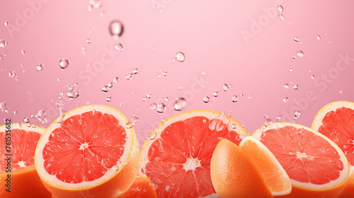 Grapefruit 3d Advertisement Banner  Generative AI.