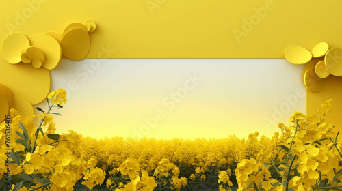 Rapeseed oil 3d Advertisement Banner  Generative AI. photo