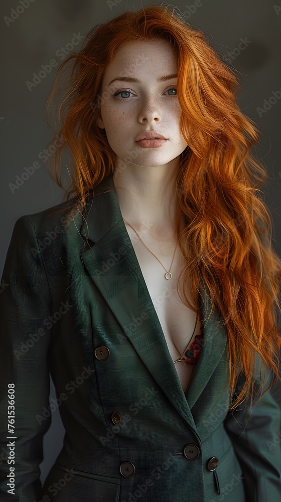 Stunning Lady Sporting a Fashionable Blazer: A Captivating Portrait Stunning Lady Sporting a Fashionable Blazer: A Captivating Portrait
