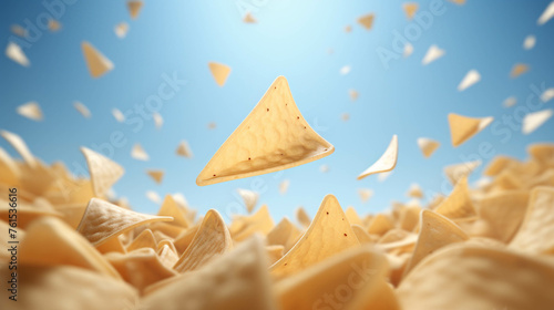 Tortilla Chips 3d Advertisement Banner  Generative AI.