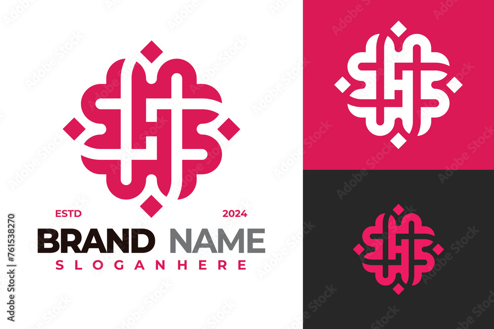 Letter H Heart Ornament Logo design vector symbol icon illustration Letter H Heart Ornament Logo design vector symbol icon illustration