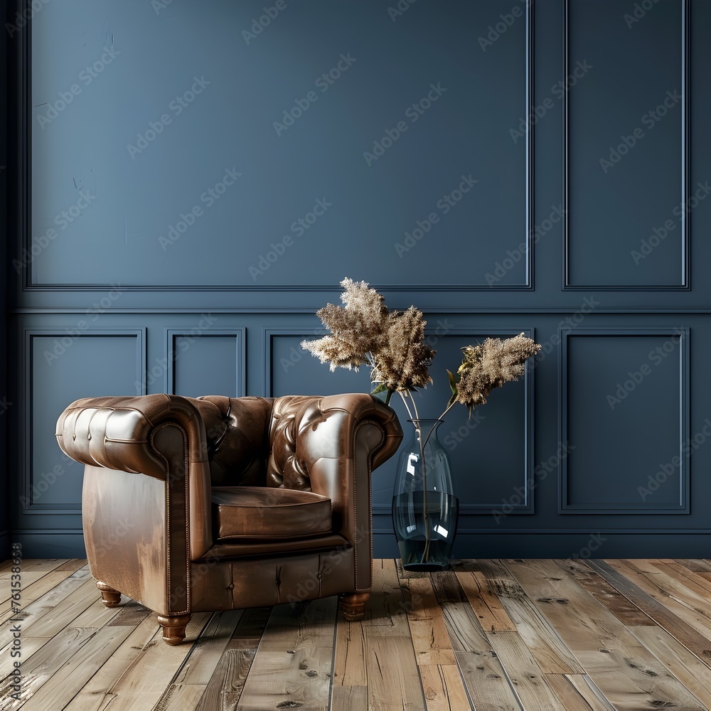 Chic living room interior with leather sofa - An exquisite interior ...