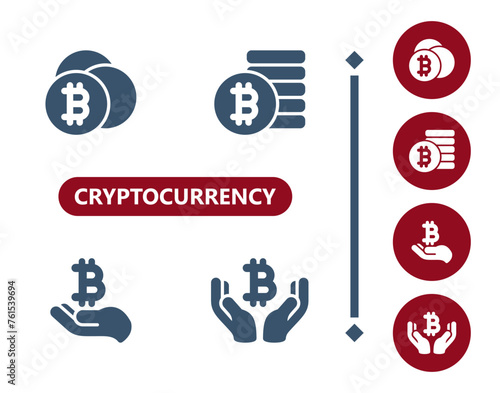 Cryptocurrency icons. Crypto currency, bitcoin, coins, coin, hand, hands icon