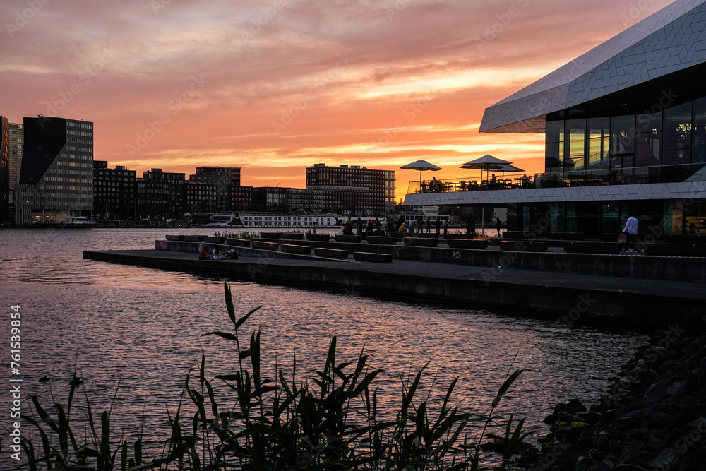 Fototapeta premium Amsterdam - Sunset - A'DAM Tower