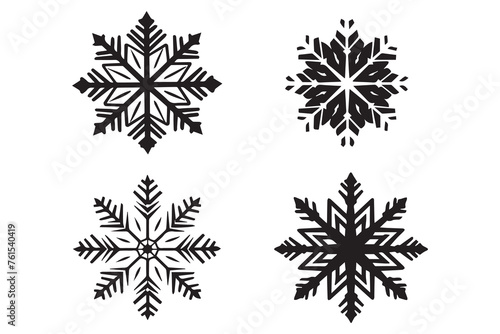 Wallpaper Mural snowflake silhouettes white background Torontodigital.ca