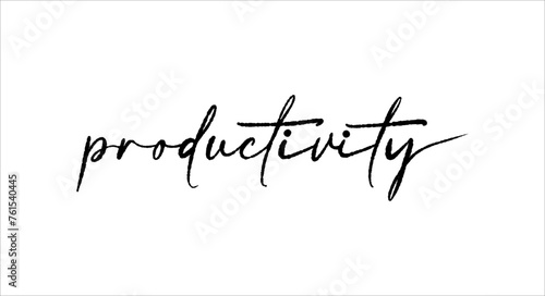 Productivity - lettering vector isolated on white background