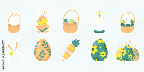 Set of easter egg element