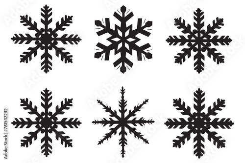 Wallpaper Mural snowflake winter black silhouette on white background Torontodigital.ca