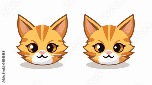 cute cat mascot head character