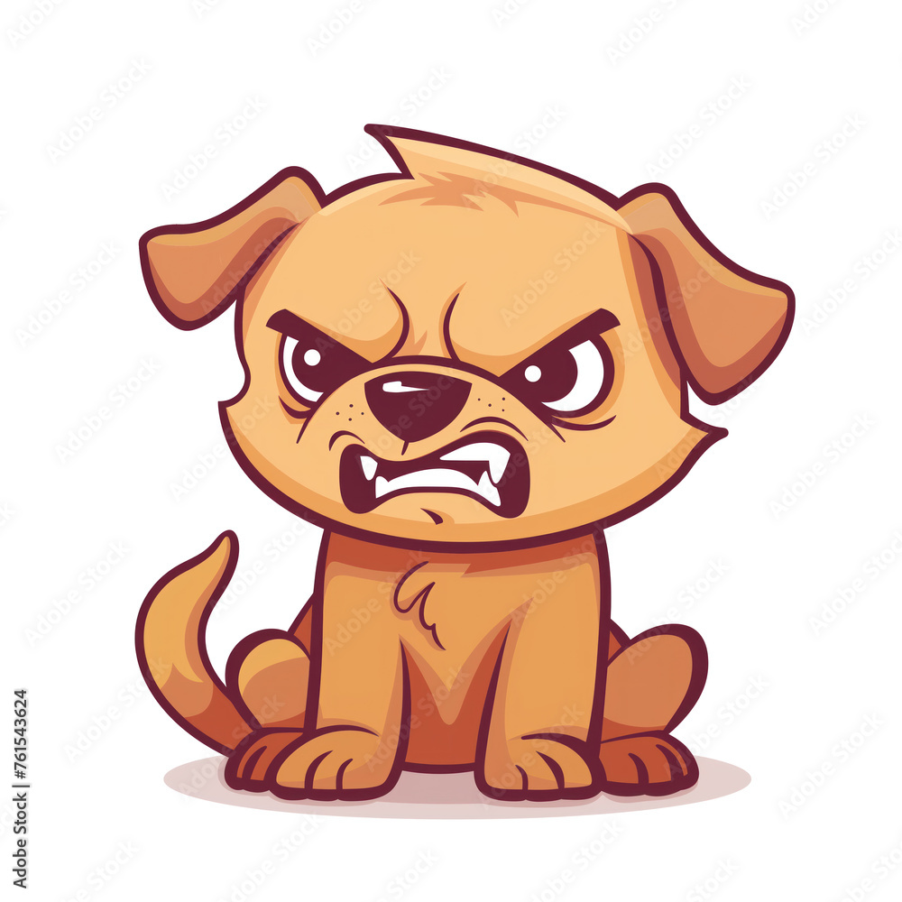Obraz premium Cute angry small dog illustration