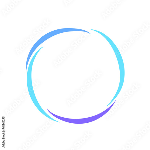 Hand Drawn Blue Circle Wave