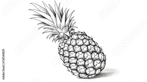 illustration of pineapple in black and white