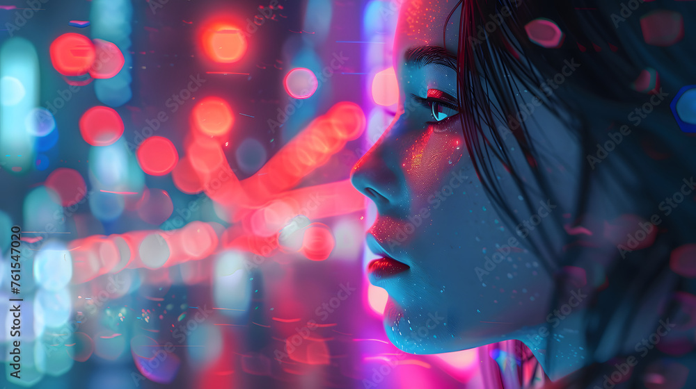Striking abstract of beautiful bokeh lights in vivid pinks and blues, symbolizing festivities and digital vibrations Striking abstract of beautiful bokeh lights in vivid pinks and blues, symbolizing festivities and digital vibrations