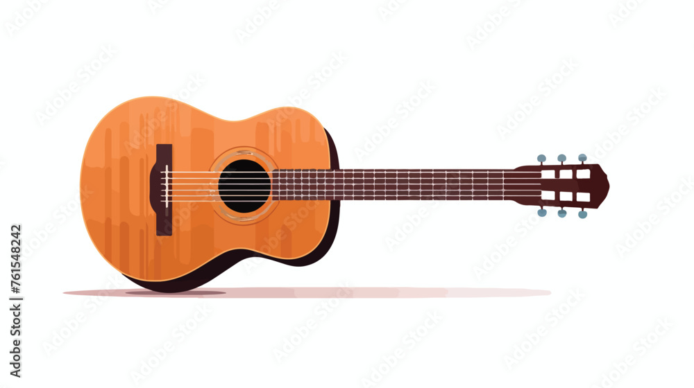 acoustic guitar over white background