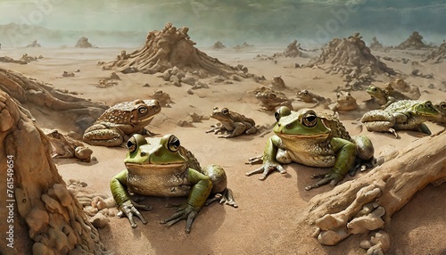 Exodus. The Plague of Frogs in Egypt. God's Second Plague on Egypt. Bible.  