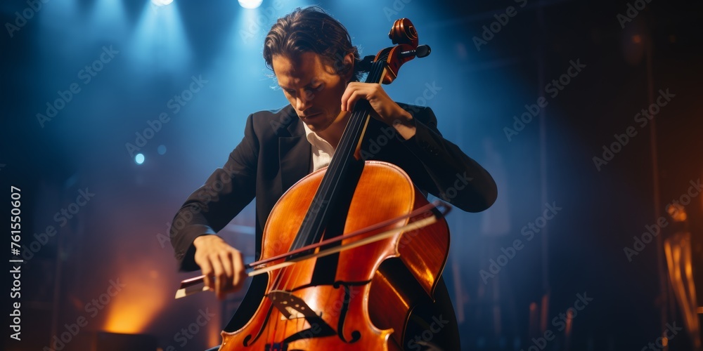 cellist playing cello Generative AI