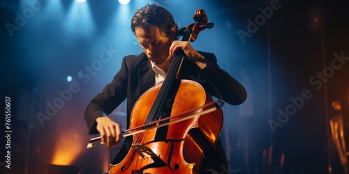 cellist playing cello Generative AI