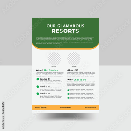 Travel poster or flyer templet, Vacation travel brochure flyer design template, flyer for travelling agency business, space for photo background