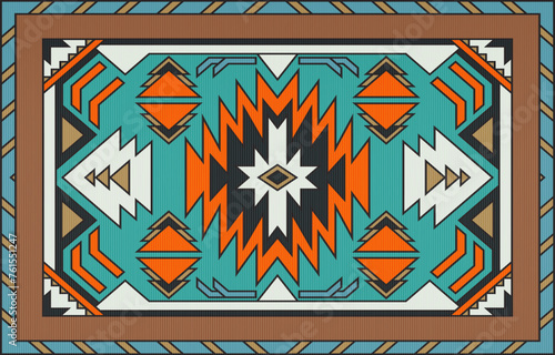 Carpet pattern. Seamless geometry. Western handmade saddle blanket rug pattern, Aztec