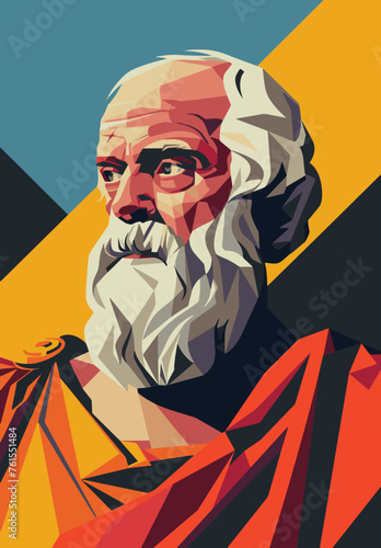 Stylized Portrait of Socrates - Perfect for Historical and Philosophical Contexts