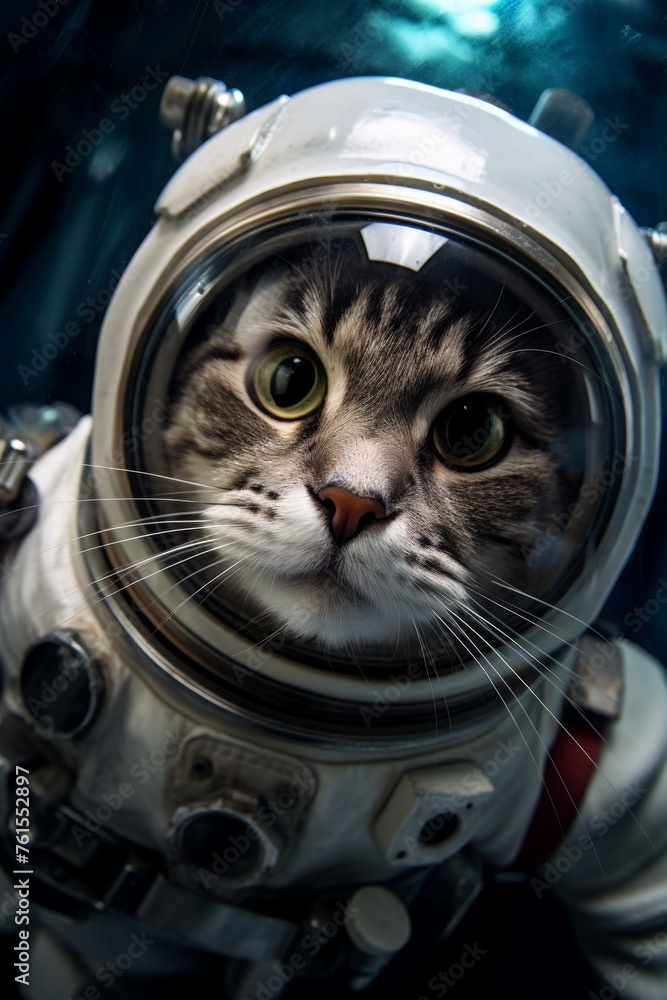 cat in a spacesuit in space Generative AI