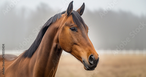Elegant Mare Portraits- Capture the beauty and elegance of mares in captivating close-up shots against a clean white background.Image generated by AI