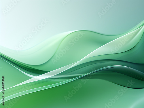 Curves on a lush green background illustration. AI Generation.