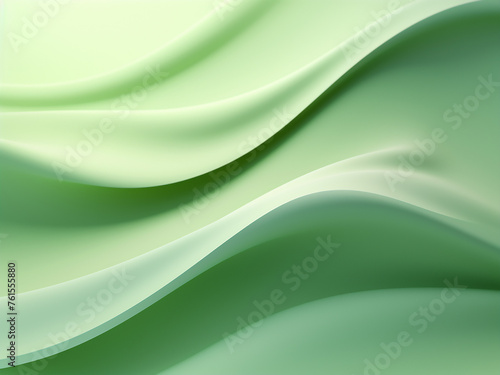 Lush green background featuring mesmerizing curves. AI Generation.