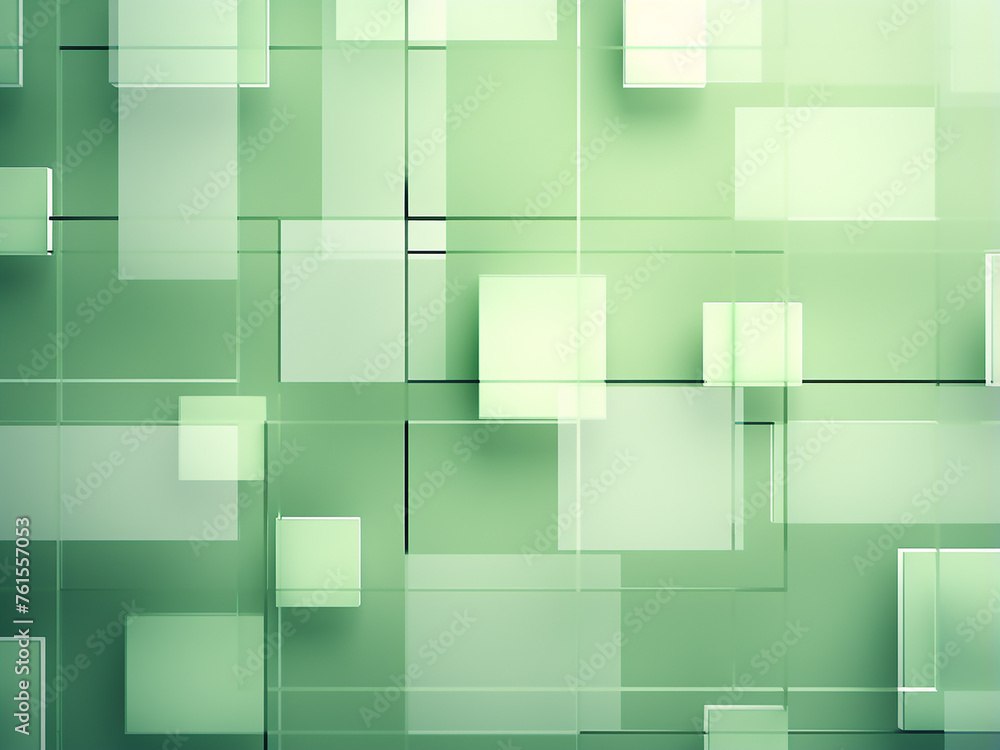 Obraz premium Minimalist green background with geometry. AI Generation.