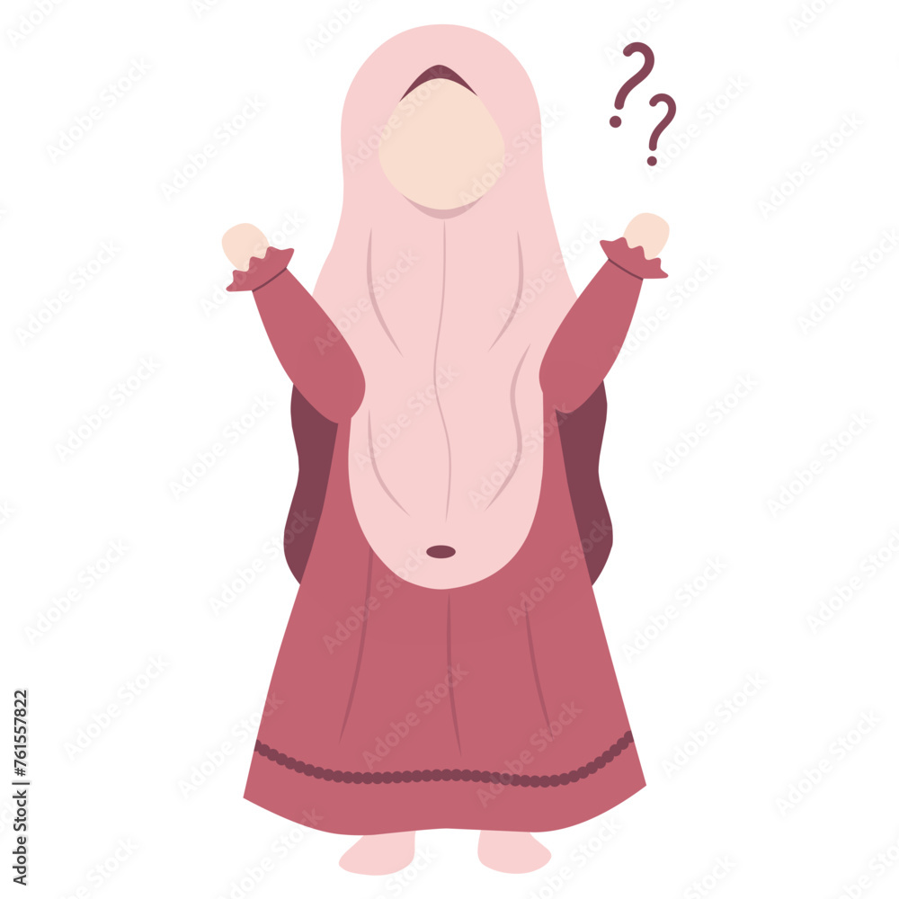 Little Girl Muslim Illustration Little Girl Muslim Illustration
