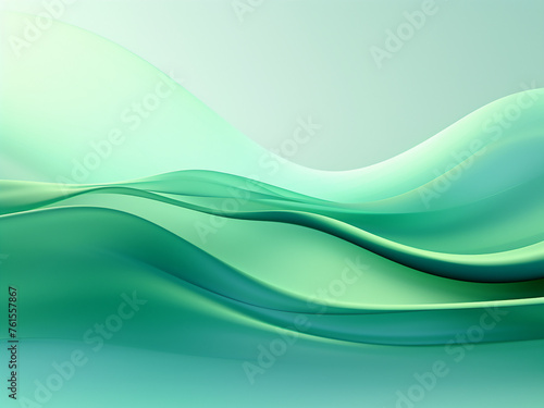 Green backdrop adorned with mesmerizing waves. AI Generation.