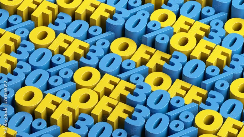 Up to 30% off sale isometric view looped animation. Sale 30 percent discount sign blue and yellow color.
30 percent discount sale animated in a loop. Thirty percent discount off loop animation. Up to 30% off sale isometric view looped animation. Sale 30 percent discount sign blue and yellow color.
30 percent discount sale animated in a loop. Thirty percent discount off loop animation.