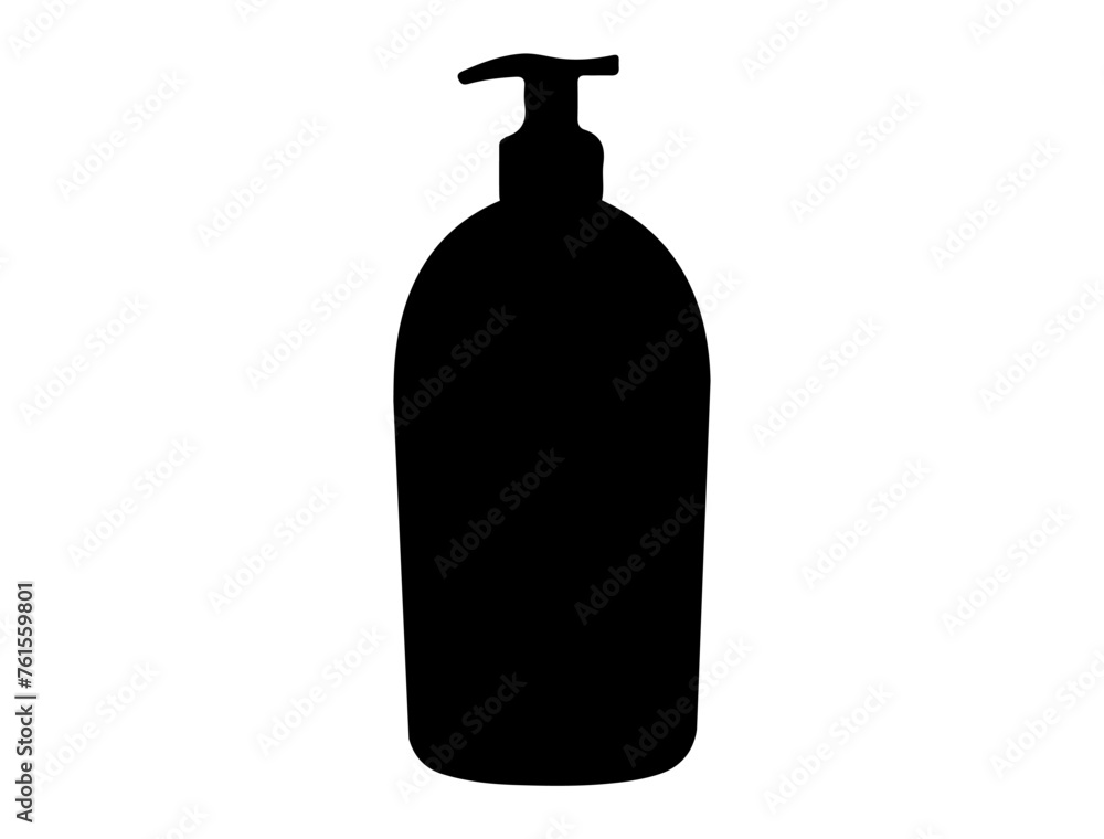 Lotion bottle silhouette vector art white background Lotion bottle silhouette vector art white background