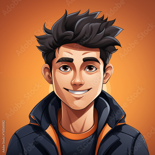 a cartoon avatar of a man with a smile on his face photo