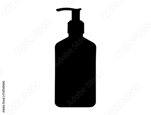 Lotion bottle silhouette vector art white background