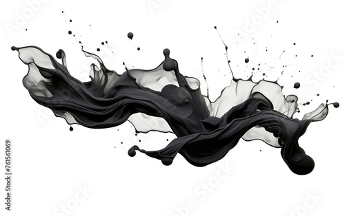 Black Ink Splatter on a Transparent Surface