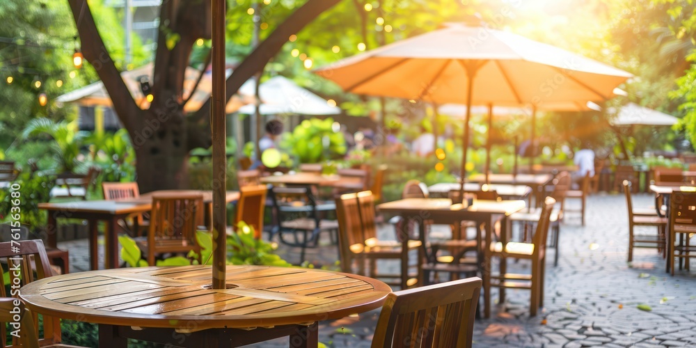 A Photography of outdoor restaurant with blur background