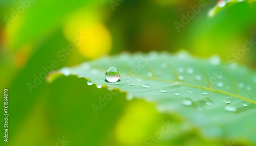 A close-up of a drop of water reflecting the surrounding environment