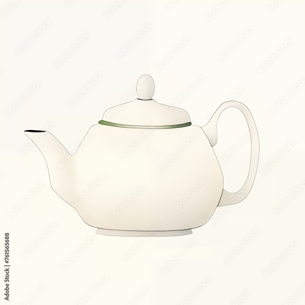 A minimalist painting of a white teapot A minimalist painting of a white teapot