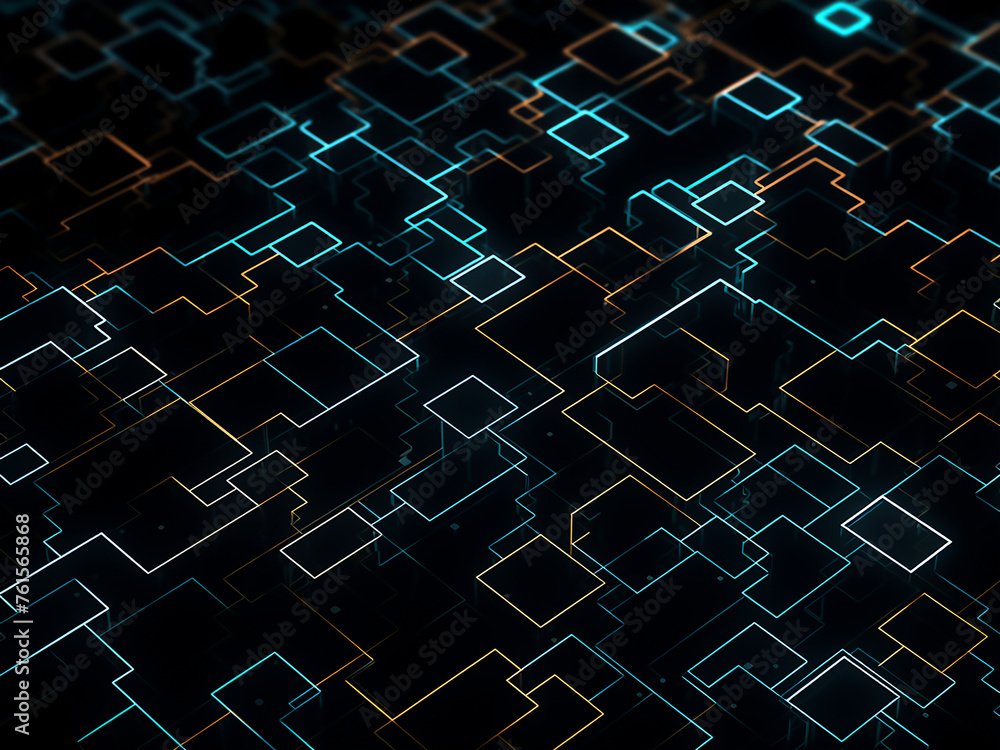 Fototapeta premium Mesmerizing geometric design as a black background image. AI Generation.